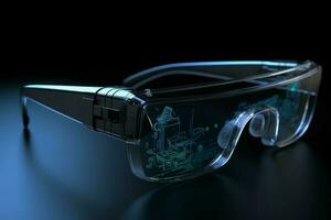 Holographic tech glasses future. Generate Ai photo