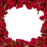 beautiful colorful rose flower frame looking like a tunnel of flowers with cut out isolated on transparent background png