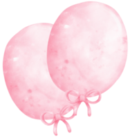 söt ljuv rosa ballonger grupp trådlös vattenfärg målad png