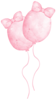 Cute sweet pink balloons round shape watercolor painted png