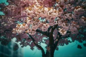 Cherry blossom tree. Generate Ai photo