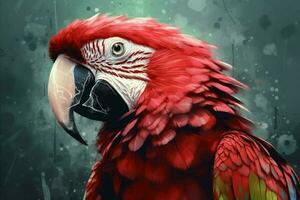 Macaw parrot colorful closeup. Generate Ai photo