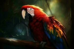 Macaw parrot colorful. Generate Ai photo