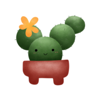 Cute and happy cactus succulent png