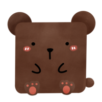 fofa quadrado grisalho Urso png