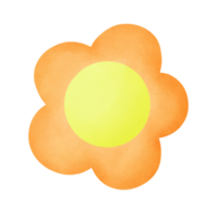 Orange cute flower in watercolor style png