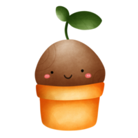 Cute and happy plant png