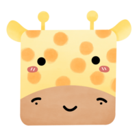 schattig gemakkelijk giraffe plein gezicht png