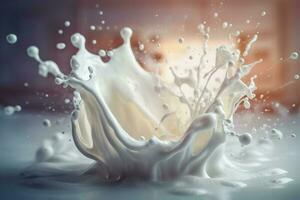 Milk splash flow. Generate Ai photo