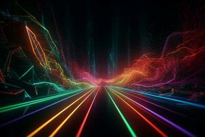 Abstract lines glowing. Generate Ai photo