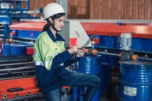 Before assembling, modifying sheet metallic components, skilled metal roofing mechanics review the blueprint, sketch, scheme, instruction in detail and calculate the correct size of steel materials. photo