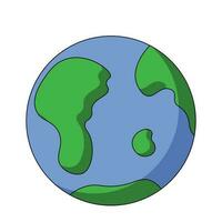 Drawn cartoon Globe Planet Earth in color vector