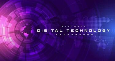 Abstract digital technology futuristic circuit blue purple background, Cyber science tech, Innovation communication future, Ai big data, internet network connection, Cloud hi-tech illustration vector