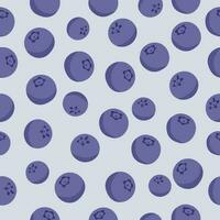 Seamless pattern blueberry on light pastel background, Vector illustration for wrapping paper, greeting cards, wallpaper, fabric