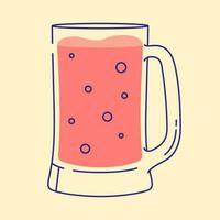 Large mug of beer with handle icon vector illustration, flat design