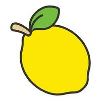 Lemon icon. Flat illustration of lemon vector icon for web design. Illustration of lemon fruit, suitable for designing the introduction of fruits for children, picture books, picture stories etc