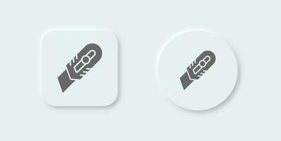 Cutter solid icon in neomorphic design style. Tool signs vector illustration.