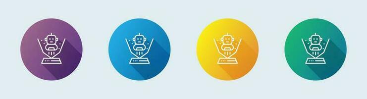 Hologram line icon in flat design style. Technology signs vector illustration.