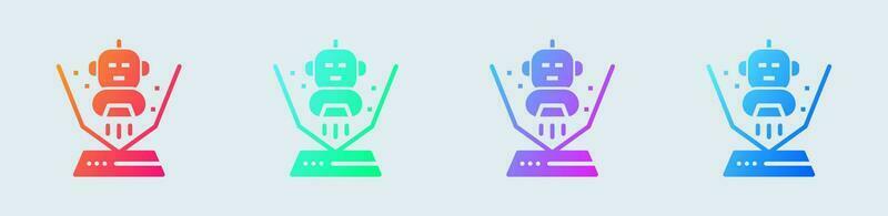 Hologram solid icon in gradient colors. Technology signs vector illustration.