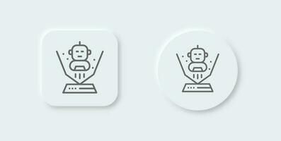 Hologram line icon in neomorphic design style. Technology signs vector illustration.