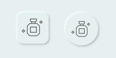 perfume línea icono en neomórfico diseño estilo. botella señales vector ilustración.
