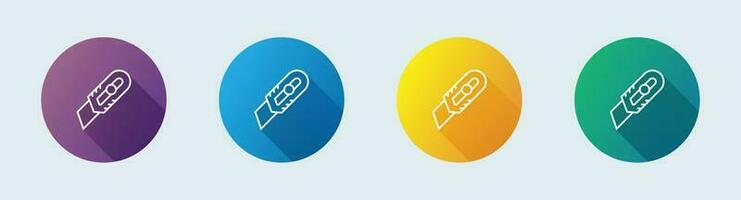 Cutter line icon in flat design style. Tool signs vector illustration.