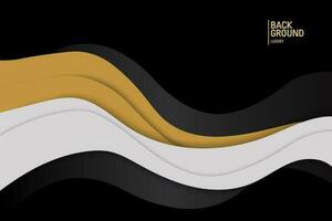 Golden black background. Fluid banner template vector illustration. Luxury background.