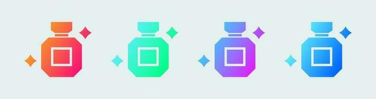 Perfume solid icon in gradient colors. Bottle signs vector illustration.