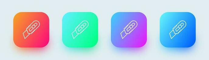 Cutter line icon in square gradient colors. Tool signs vector illustration.