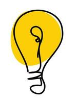 Light bulb line doodle icon vector illustration