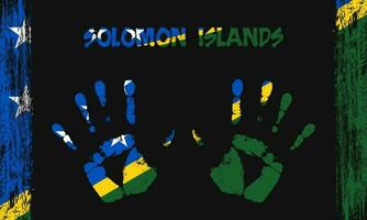 Vector flag of Solomon islands with a palm