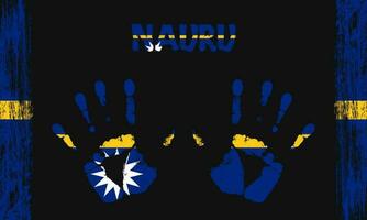 Vector flag of Nauru with a palm