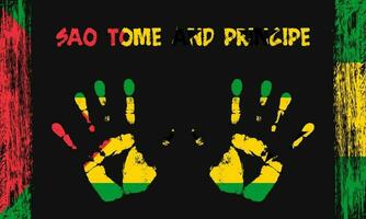 Vector flag of Sao Tome and Principe with a palm