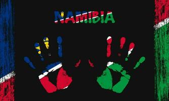 vector bandera de Namibia con un palma