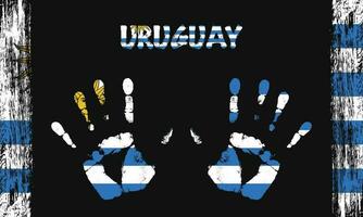 Vector flag of Uruguay with a palm