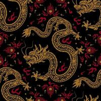 Seamless pattern happy chinese new year 2024 the dragon zodiac sign with asian elements paper cut style on color background. vector