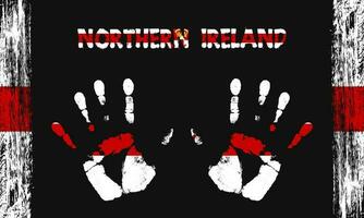 Vector flag of Northern Ireland with a palm