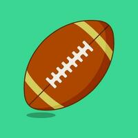 American football ball on green background. vector