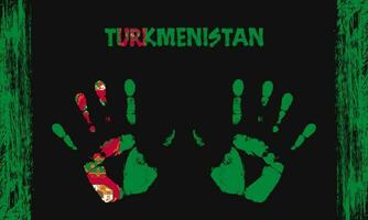 Vector flag of Turkmenistan with a palm