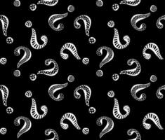 Seamless pattern of hand-drawn question marks. vector