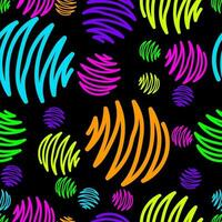 Bright neon. Hand drawn seamless pattern vector