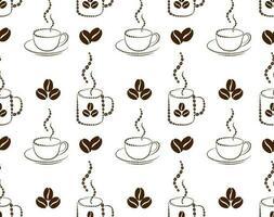 Seamless pattern cups of coffee vector