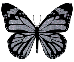 grey glitter butterfly png