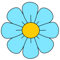 flor azul clara png
