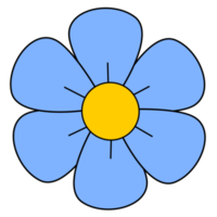 desenho de flor azul png