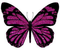 pink glitter butterfly design png
