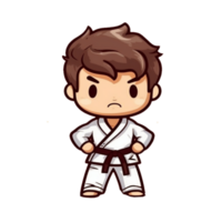 brincalhão colorida taekwondo personagens, noivando desenho animado ilustrações para todos png