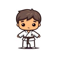 brincalhão colorida taekwondo personagens, noivando desenho animado ilustrações para todos png