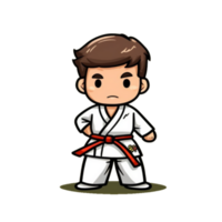 espiègle coloré taekwondo personnages, engageant dessin animé des illustrations pour toutes les personnes png