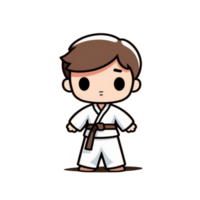 espiègle coloré taekwondo personnages, engageant dessin animé des illustrations pour toutes les personnes png